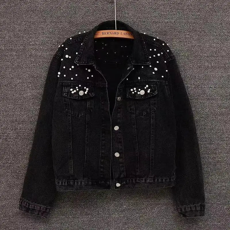 Denim Coat Women Turn Down Collar 2024