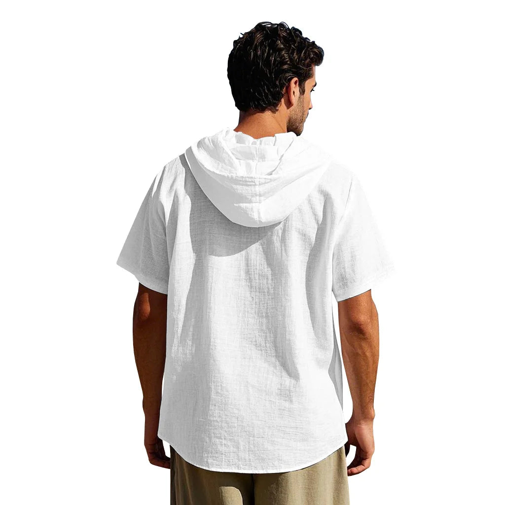 Men's Linen Short Sleeve Beach Shirt