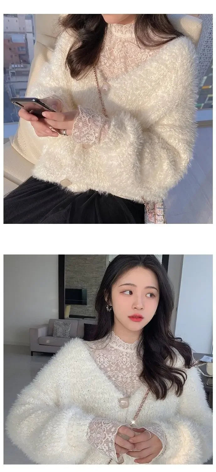 Qadın Krujeva Köynək Payız Uzun Qollu Turtlenock Mesh