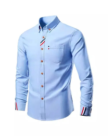 Men's Slim Fit Striped Long Sleeve Shirt