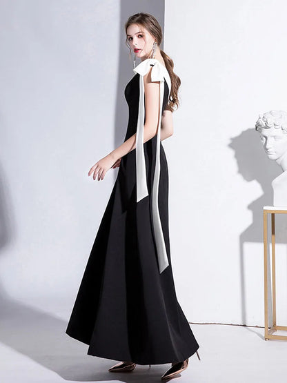 Qadınlar üçün Zərif Qara Formal Axşam Uzun Donları 2023 Yay Seksual Bir Çiyinli İncə Aparıcı Bal Partiyası Donu Gündəlik Maksi Vestido