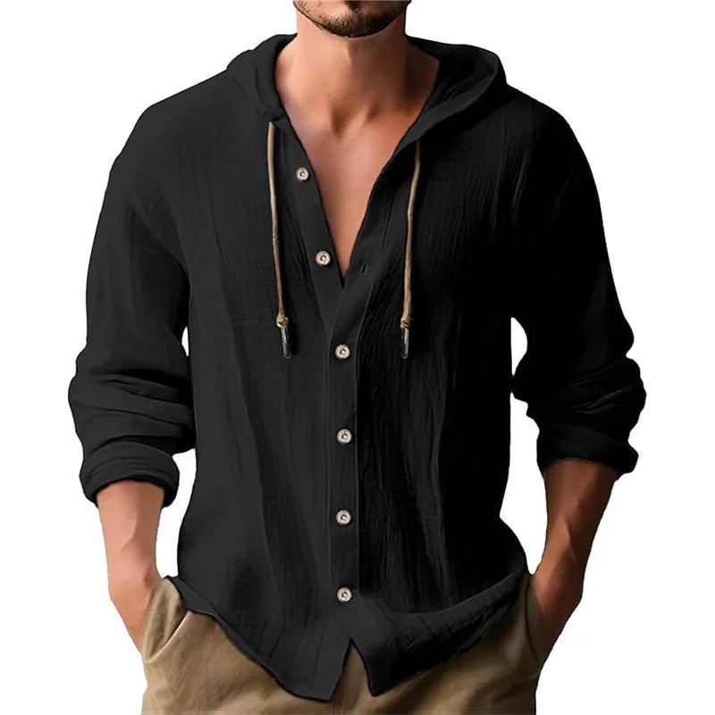 Men's Hooded Long Sleeve Beach Shirt