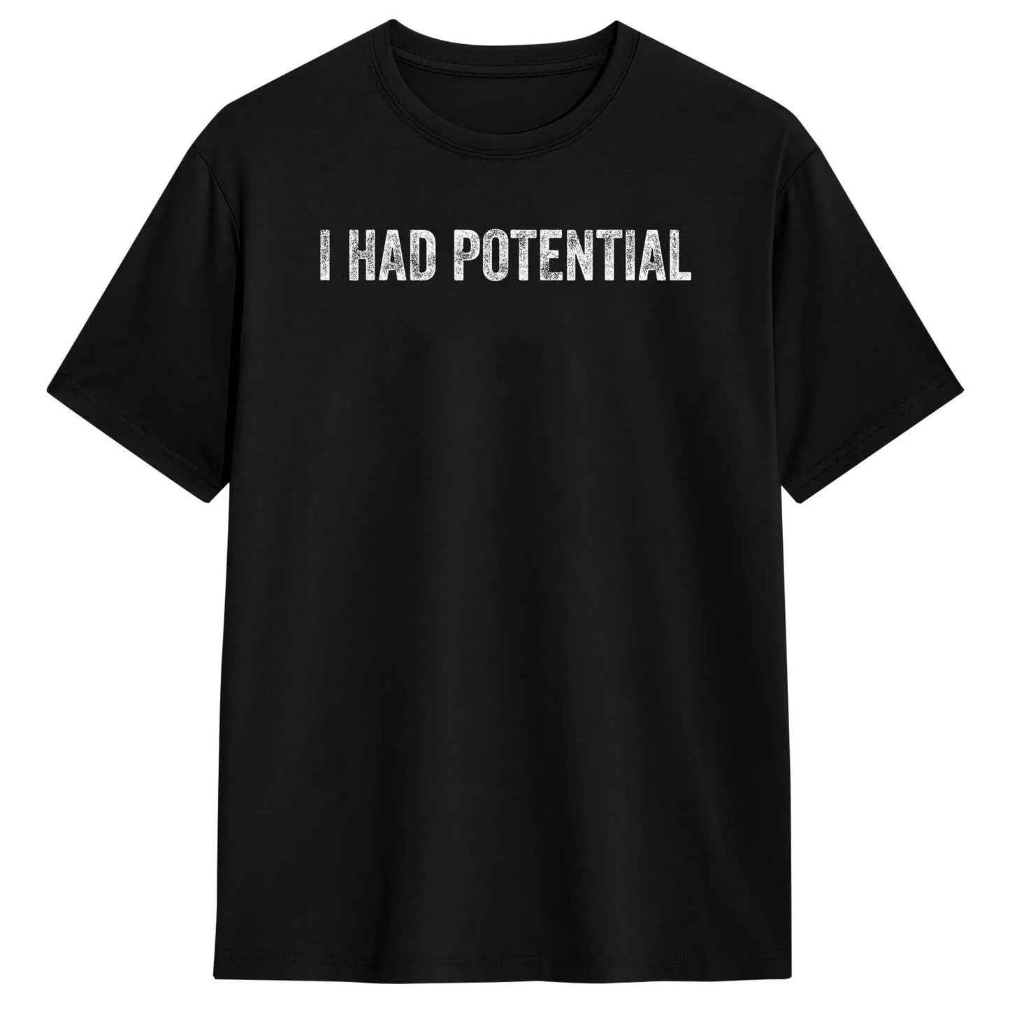 "I Had Potential" Vintage Men's T-Shirt - Oversized Hip Hop Summer Tee