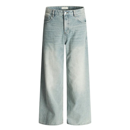 Men's Ripped Straight Jeans - Pocket Retro Casual Distressed
