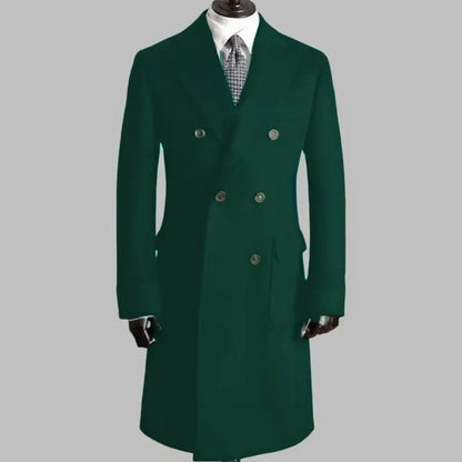 Men's Trench Coat - Notched Lapel Double-Breasted Jacket