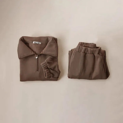 Kids Fleece Sportswear Suit - Warm Sweatshirt & Pants Set for Boys & Girls (Autumn/Winter)