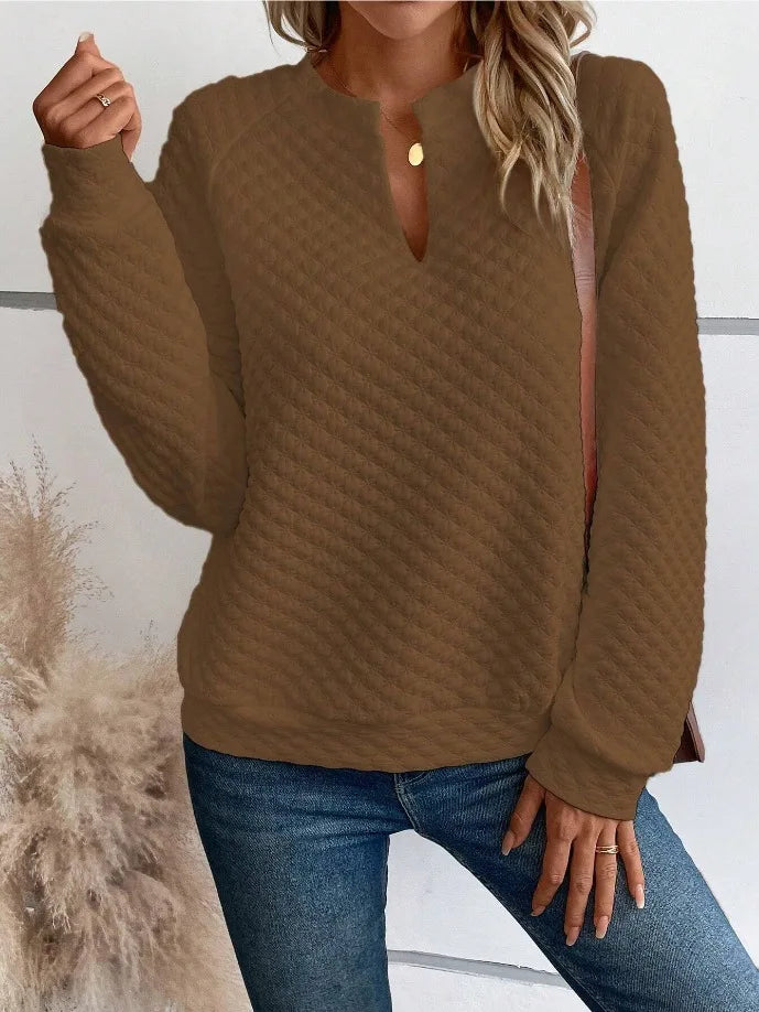 Women's V-Neck Casual Loose Fit Pullover