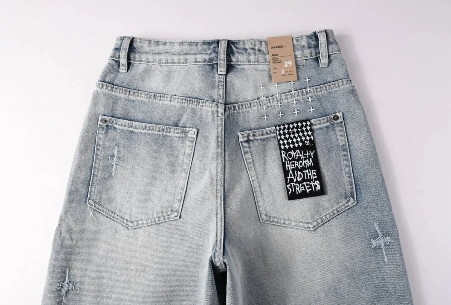 Men's Embroidered Straight-Leg Jeans
