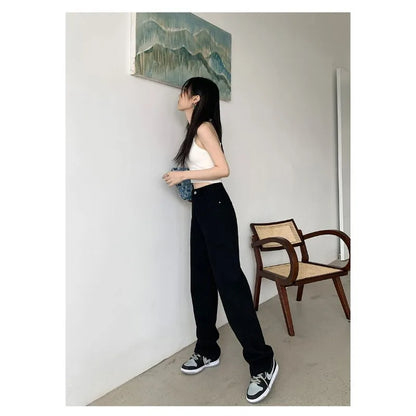Women Denim Jeans 2025 Autumn Winter High Waist Wide Leg