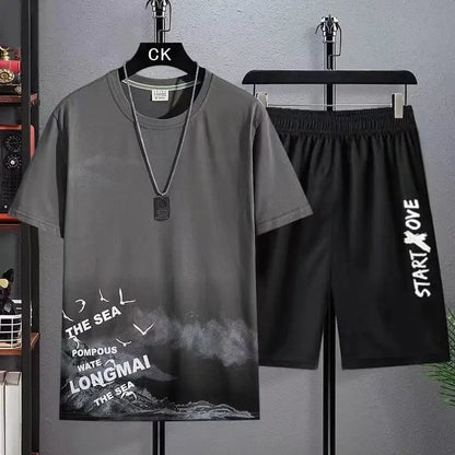 Men's Summer Shorts & Tee 2-Piece Tracksuit