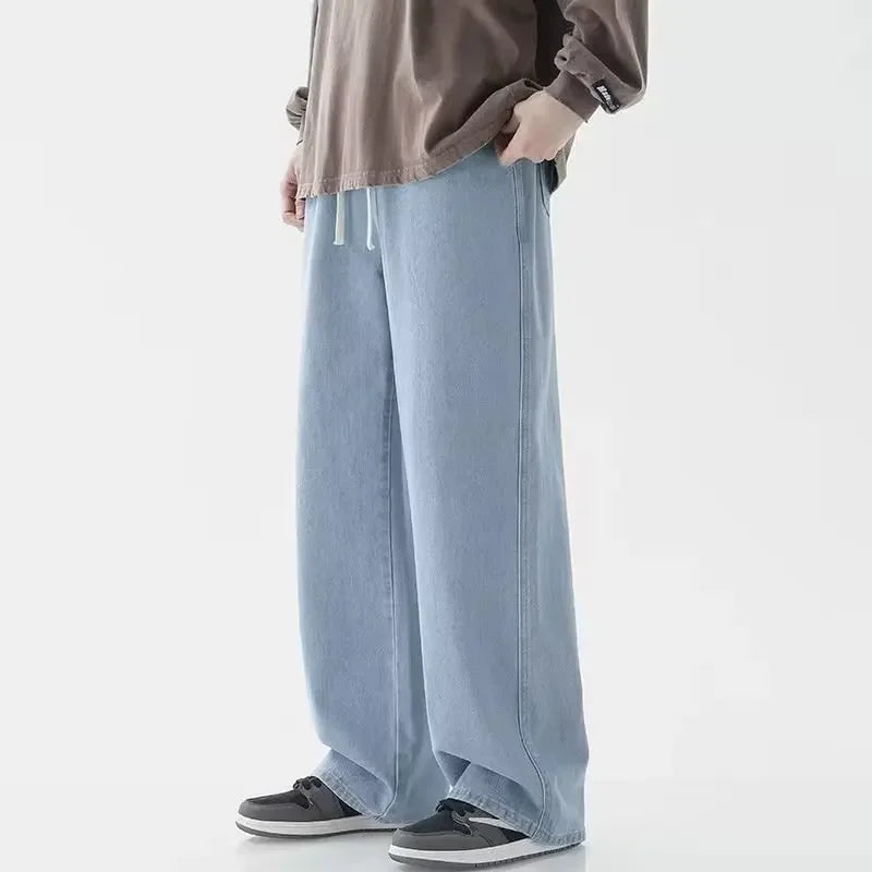 Men's American Loose Wide-Leg Jeans - Hip-Hop Baggy Streetwear