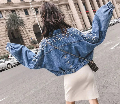 Women's Distressed Denim Jacket - Vintage Cowgirl Style