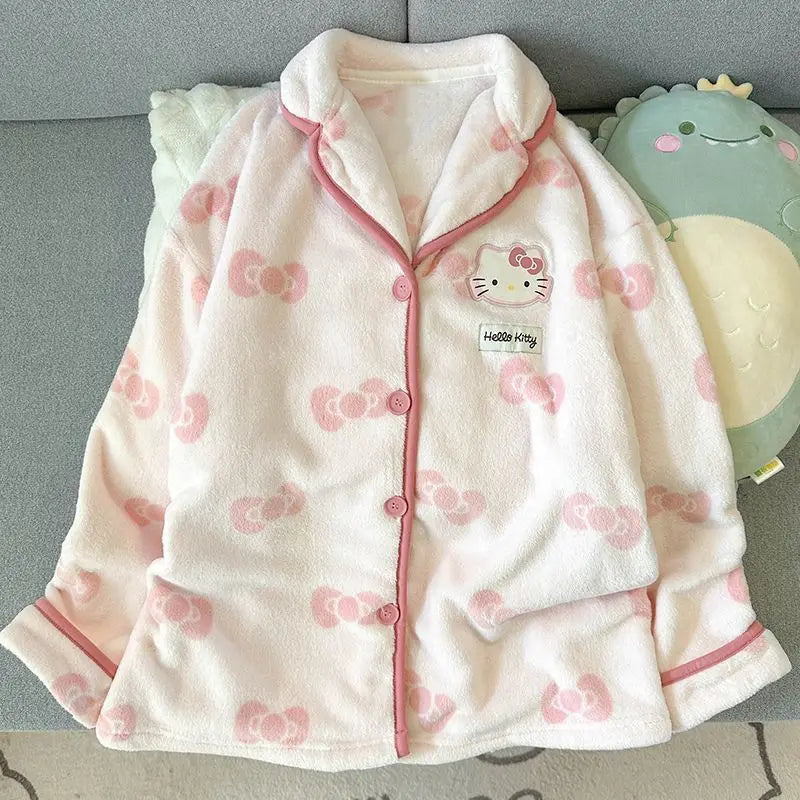 Women's Hello Kitty Flannel Pajamas - Cozy Winter Sleepwear