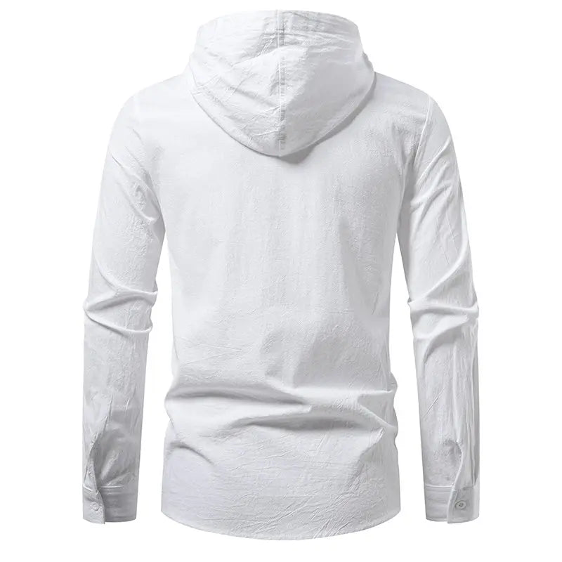 Men's Hooded Long Sleeve Pullover T-Shirt