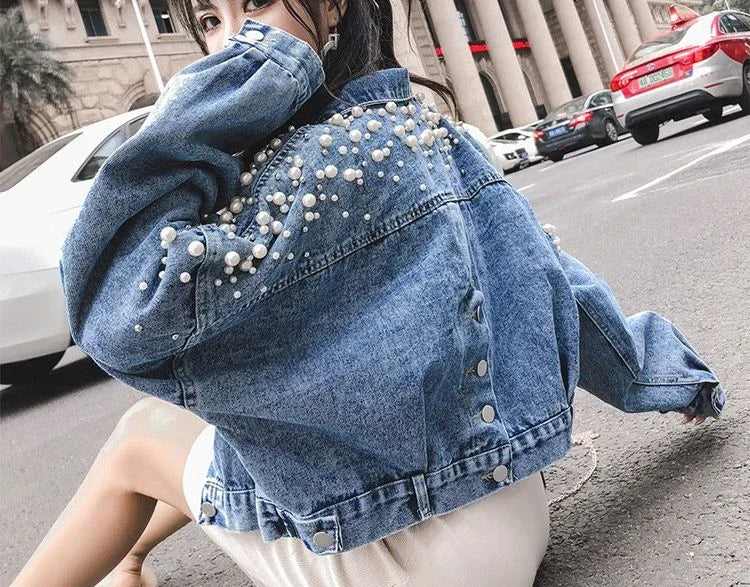 Women's Distressed Denim Jacket - Vintage Cowgirl Style