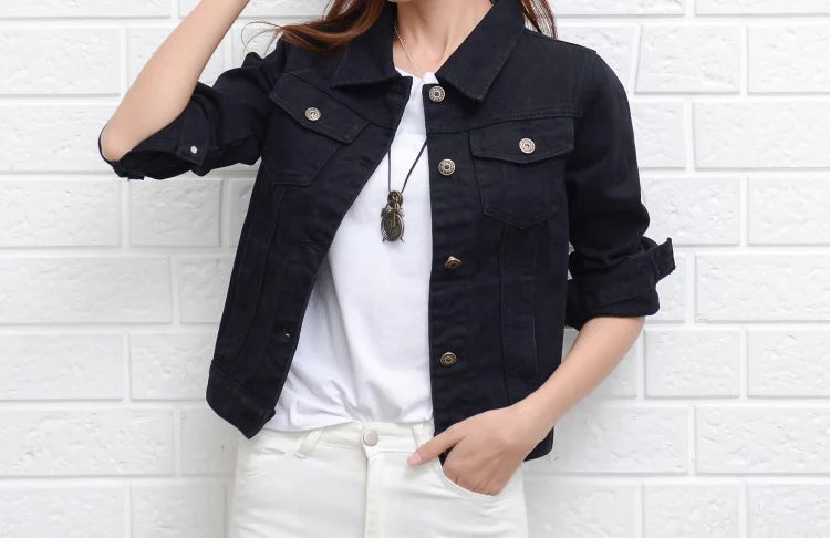 Women's Casual Short Denim Jacket Korean