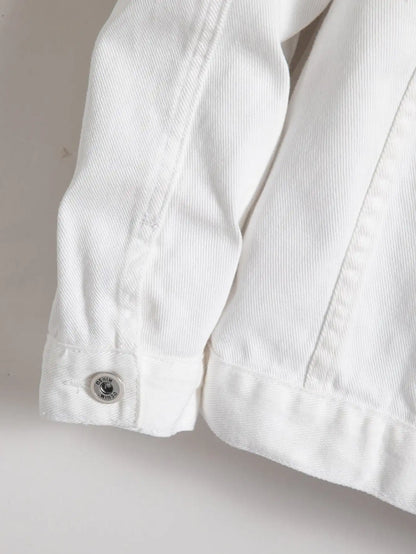 Men's Simple Versatile White Denim Jacket