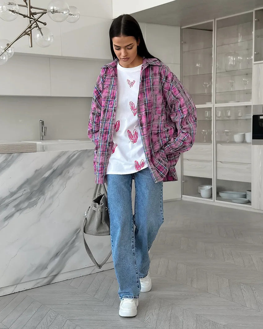 Women's Plaid Shirt Spring Autumn Long Sleeve Casual
