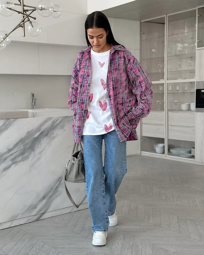 Women's Plaid Shirt Spring Autumn Long Sleeve Casual
