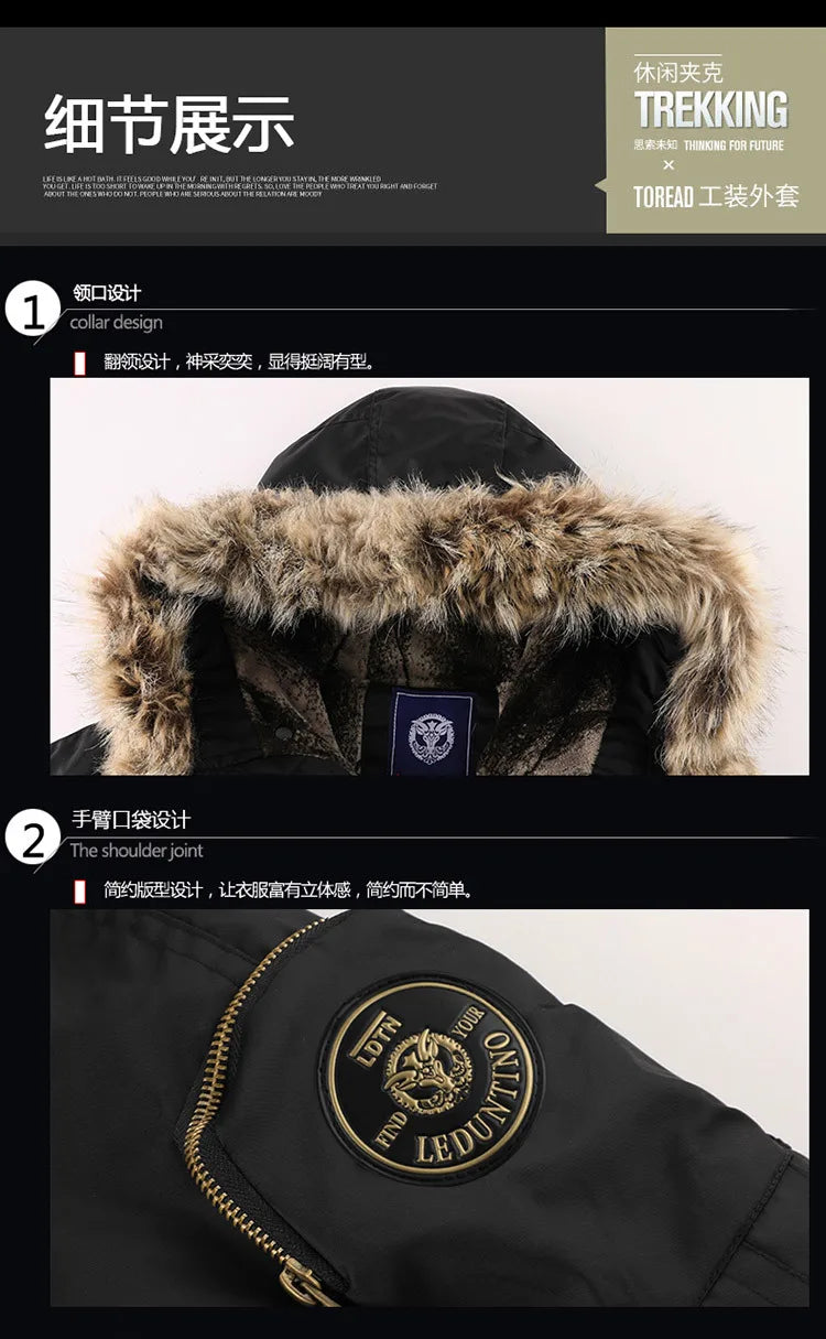 Men's Thick Padded Winter Coat - Warm Hooded Jacket