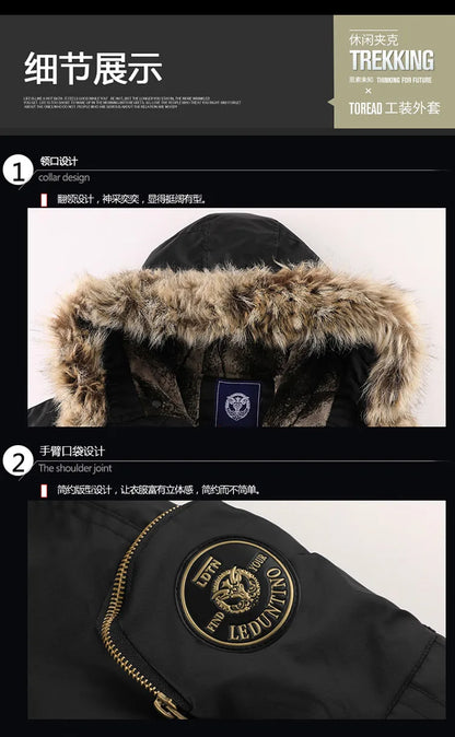 Men's Thick Padded Winter Coat - Warm Hooded Jacket