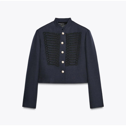 Retro Denim Military Jacket Women 2026