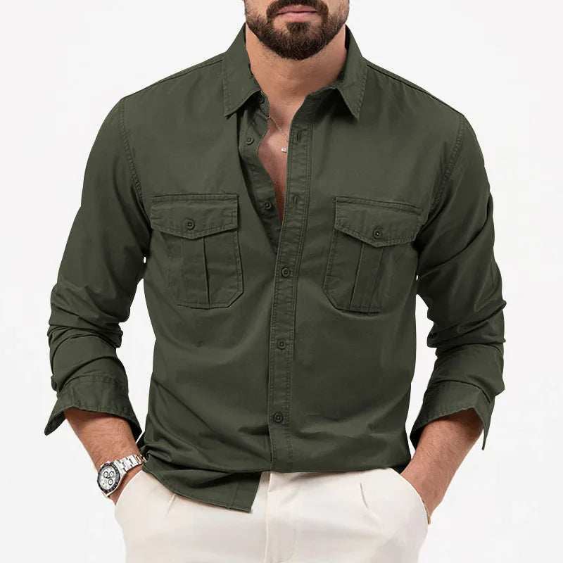 Men's Multi-Pocket Retro Casual Shirt