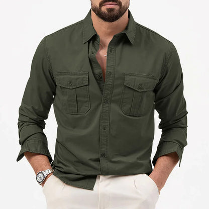 Men's Multi-Pocket Retro Casual Shirt