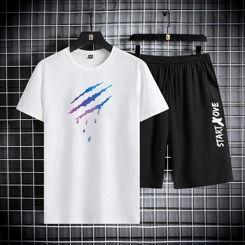 Men's Summer Shorts & Tee 2-Piece Tracksuit