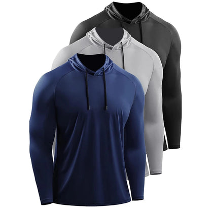 Men's Hooded Running Long Sleeve Sports T-Shirt