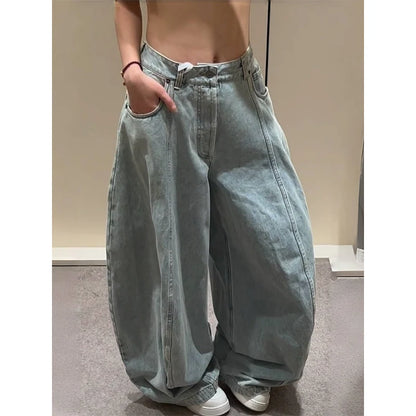 Women's Blue Jeans Hip-Hop Fashion Vintage Streetwear Y2K