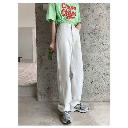 Women Denim Jeans 2025 Autumn Winter High Waist Wide Leg