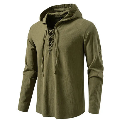 Men's Hooded Long Sleeve Pullover T-Shirt