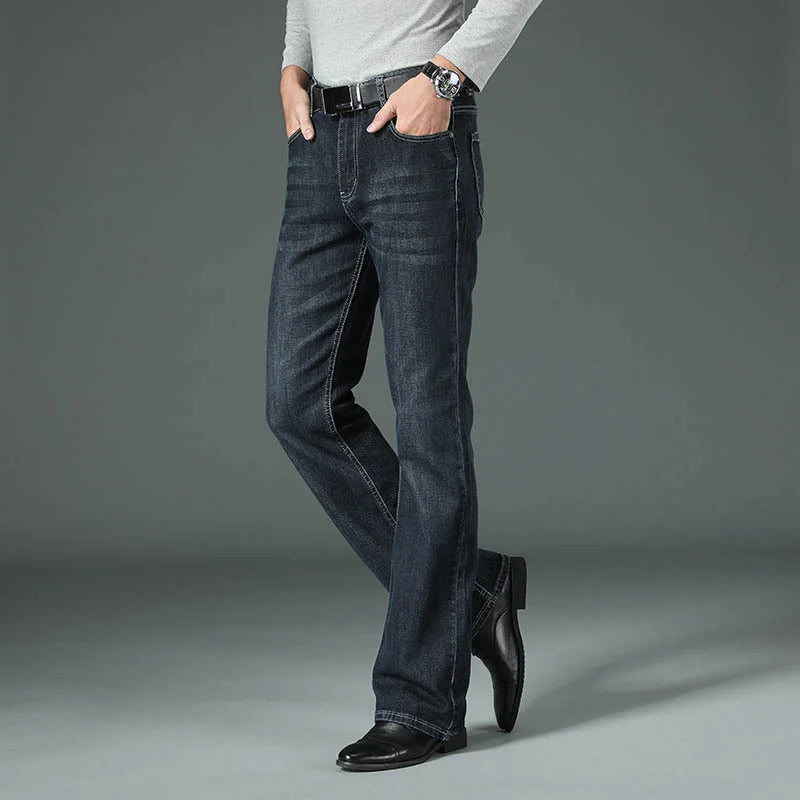 Men's Flared Boot Cut Jeans - Designer Classic High Waist