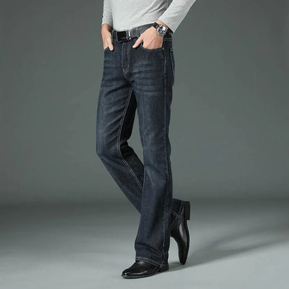 Men's Flared Boot Cut Jeans - Designer Classic High Waist