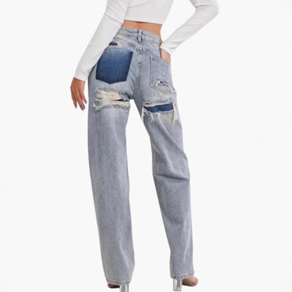 Jeans Women Denim Pant Straight Trousers Wide Leg High Waist Y2K