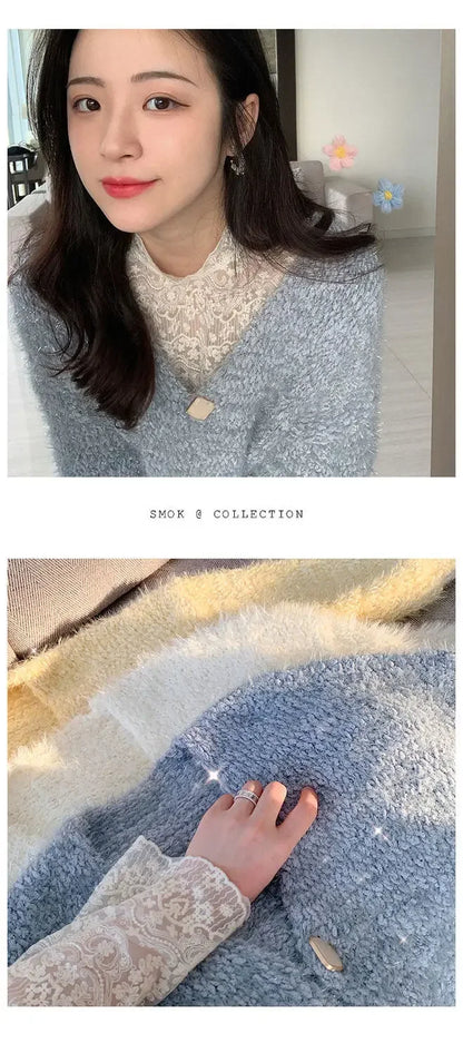 Qadın Krujeva Köynək Payız Uzun Qollu Turtlenock Mesh
