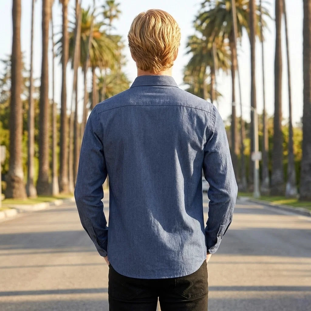 Men's Urban Streetwear Denim Shirt 2025