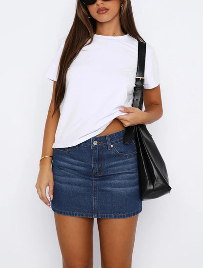 Women's Denim Short Skirt High Waist Slim