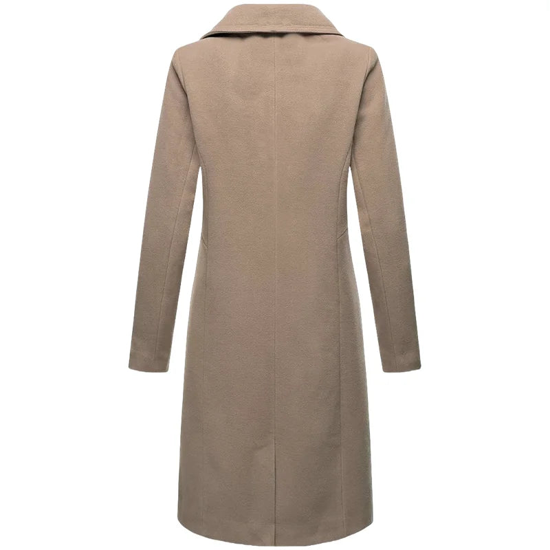Women's Warm Winter Coat - Wool Blend Lined Jacket