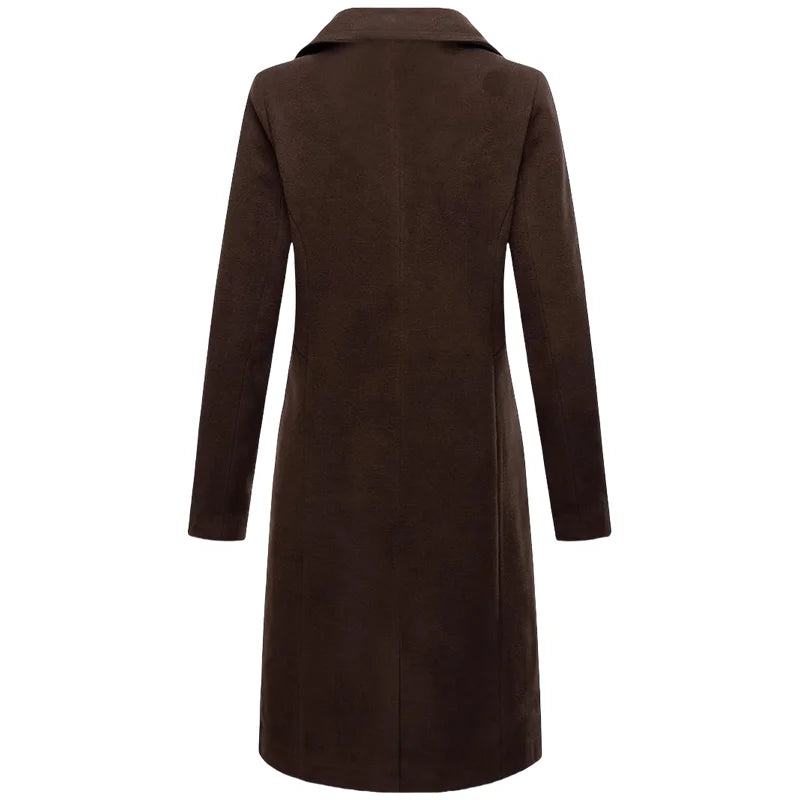 Women's Warm Winter Coat - Wool Blend Lined Jacket