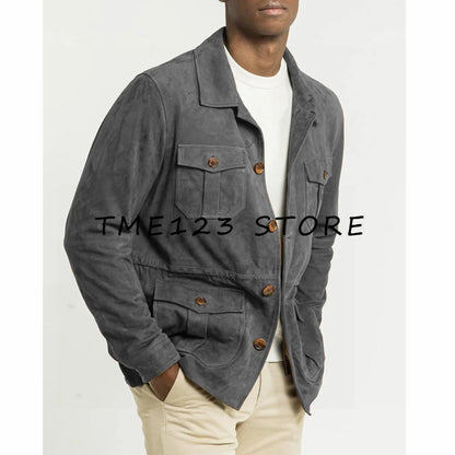 Men's Suede Elegant Formal Blazer Suit