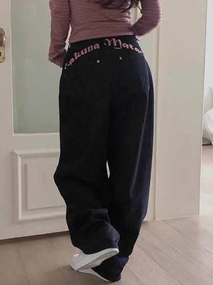 Embroidered Letter Printed Jeans 2025 - Spring Women