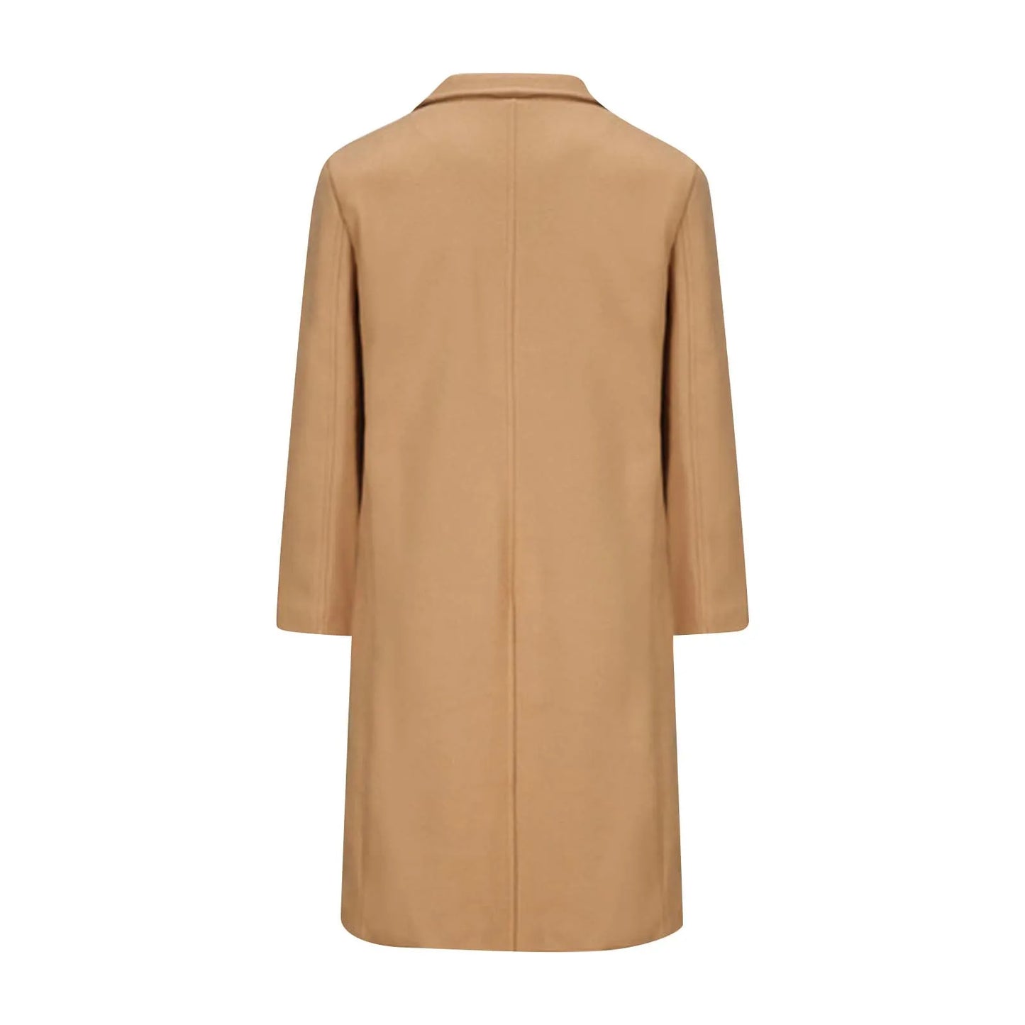 Men's Long Trench Coat - Slim-Fit Wool Jacket