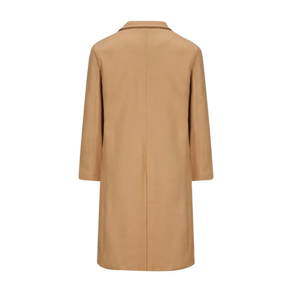 Men's Long Trench Coat - Slim-Fit Wool Jacket