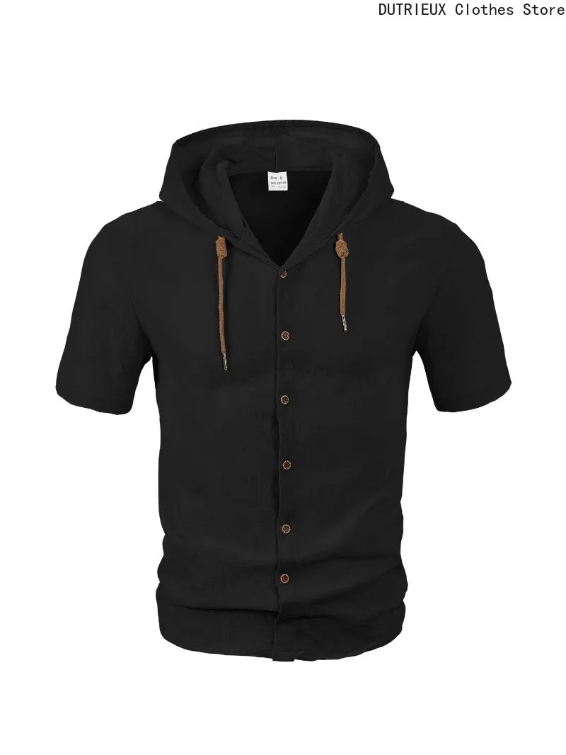 Men's Linen Short Sleeve Beach Shirt