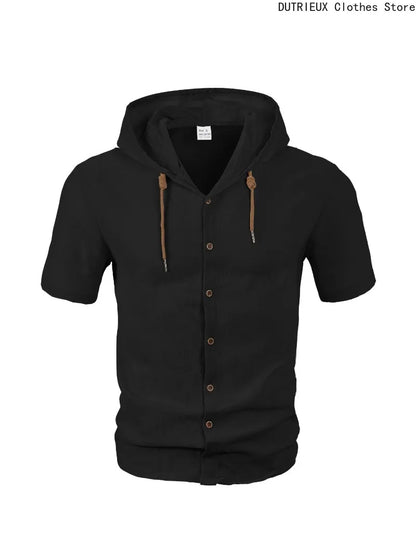 Men's Linen Short Sleeve Beach Shirt