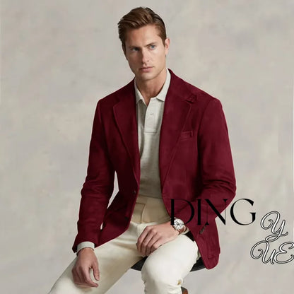 Men's Suede Single Breasted Luxury Blazer