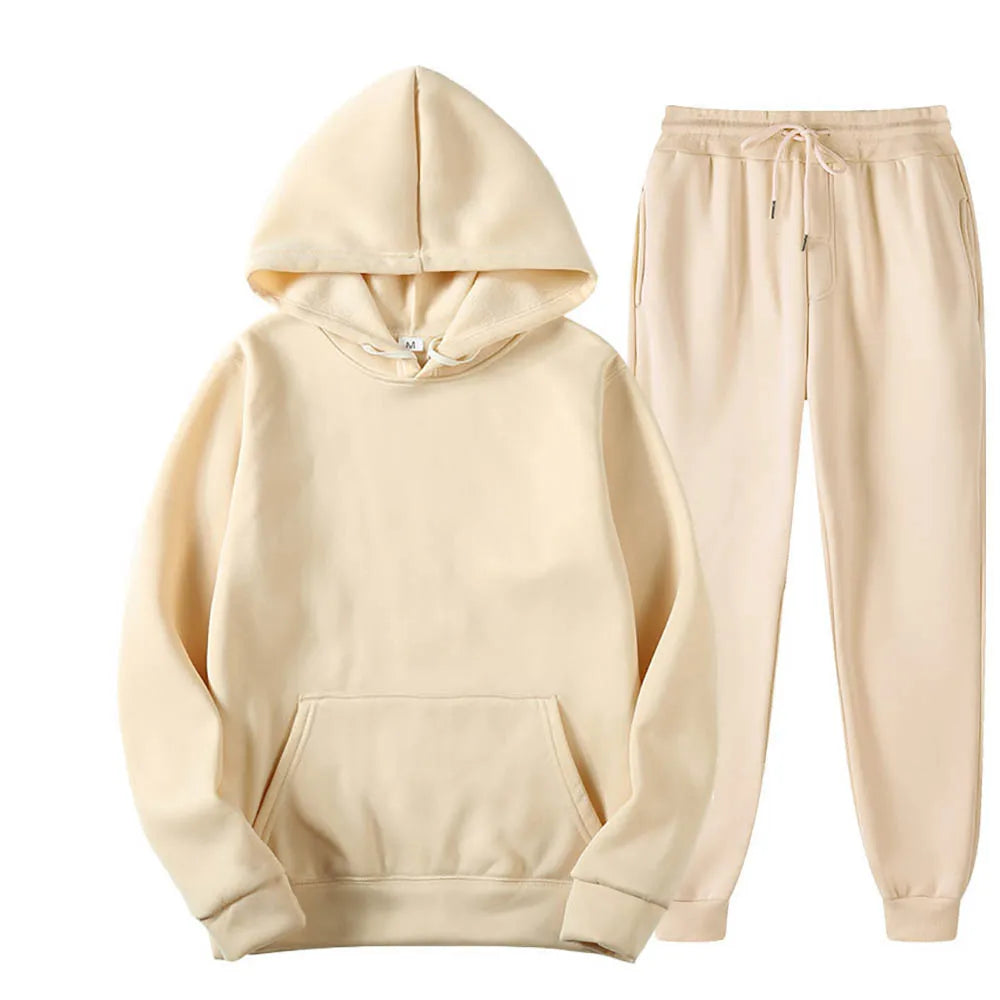 Men's Hoodie & Drawstring Pants Tracksuit Set