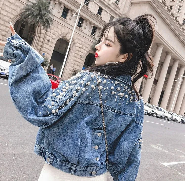 Women's Distressed Denim Jacket - Vintage Cowgirl Style